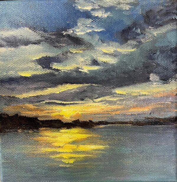 Sunrise-on-the-Chester-River-6x6-oil-on-1-inch-canvas-